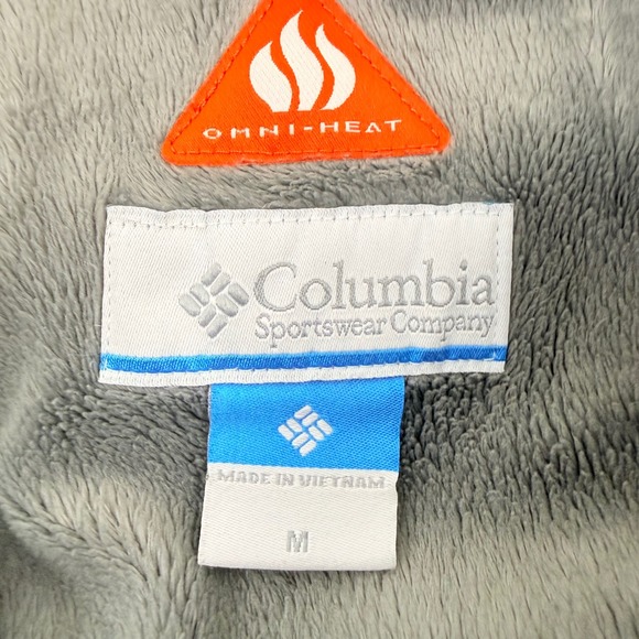 Columbia Omni Heat Puffer Coat Jacket Womens M Hooded Light Blue Full Zip Winter - Picture 11 of 16